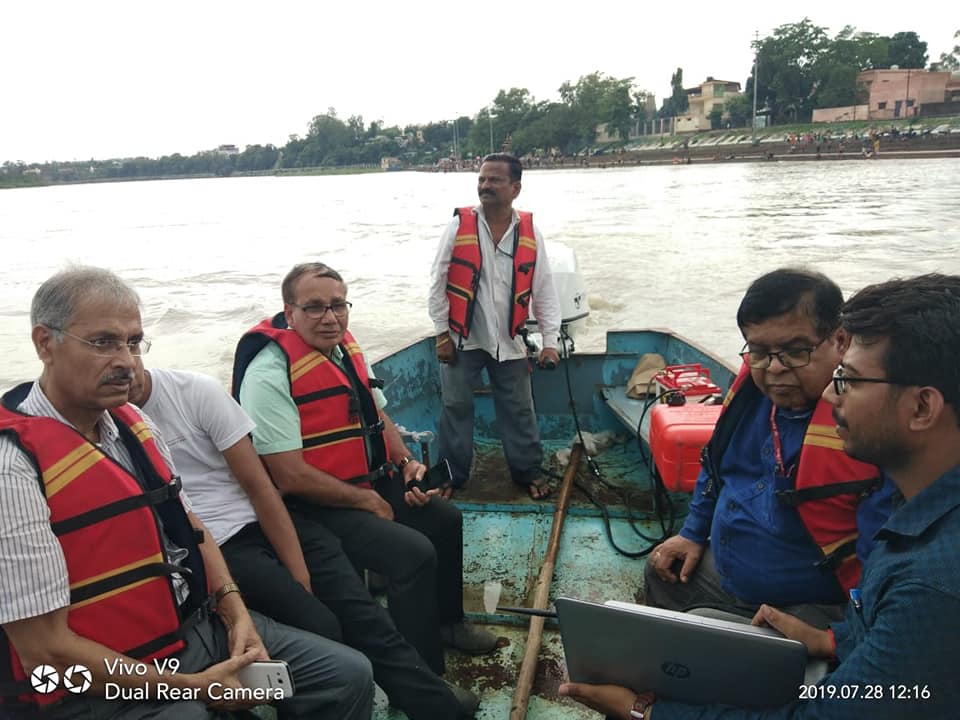 Chairman, CWC , Member (RM) and Chief Engineer, CWC, Lucknow inspecting the CWC gauging site at Rishikesh