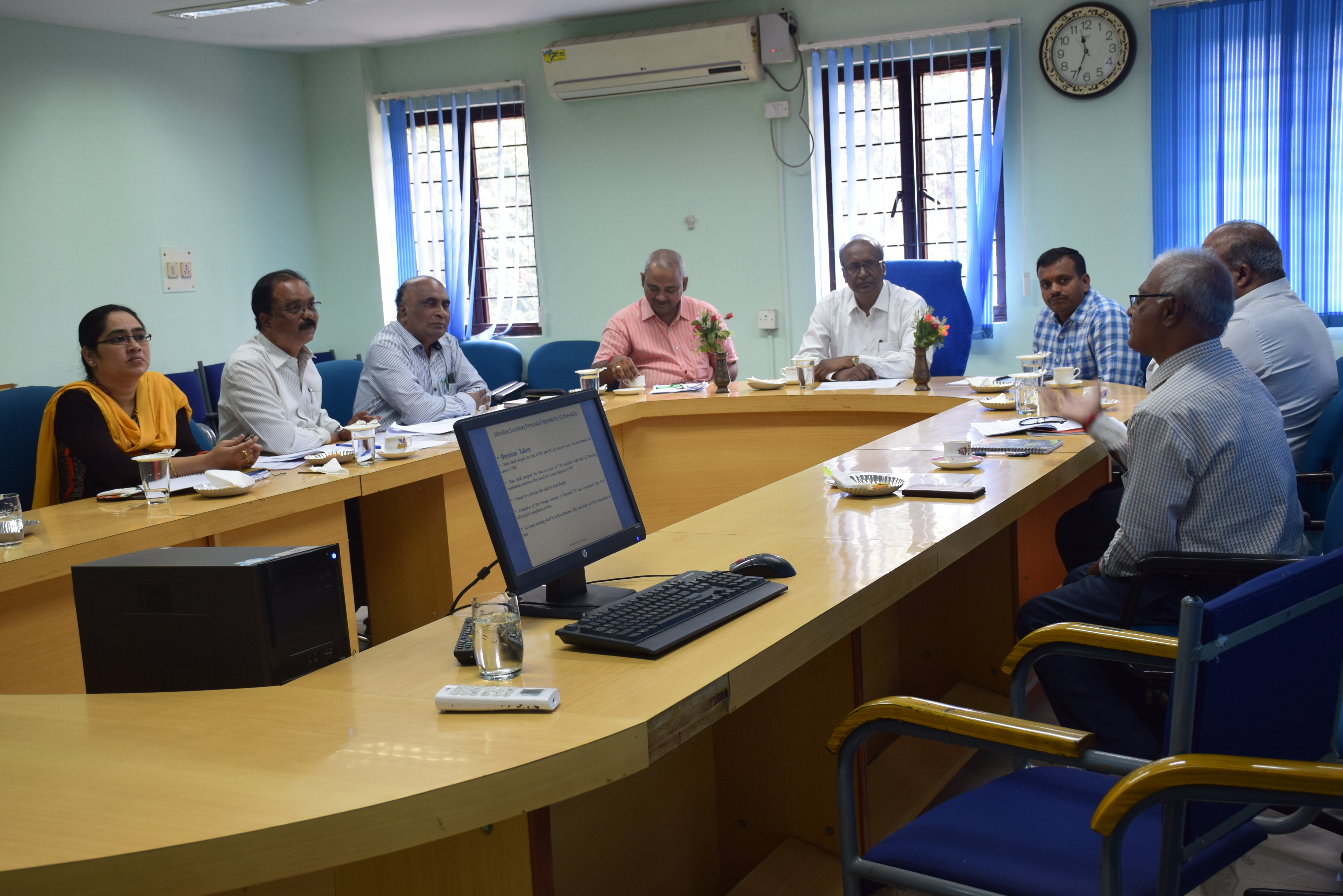 Regional meeting held on 28.08.2019 under the chairmanship of Chief Engineer, Monitoring South Organisation, CWC, Bengaluru in the conference hall with the concerned State government officials for compilation of data (UIP, IPC, IPU) in the revised format.